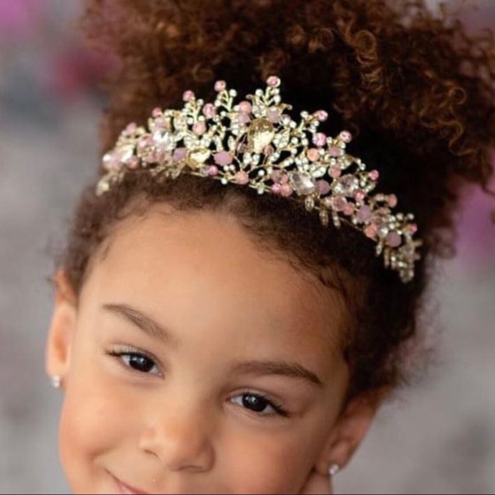 Pink Rhinestone Crystal Tiara for Adults & Kids